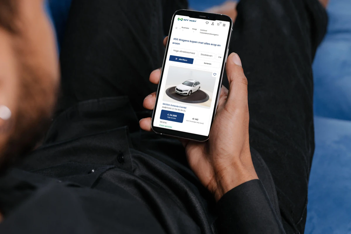 My Way website die getoond wordt op een smartphone